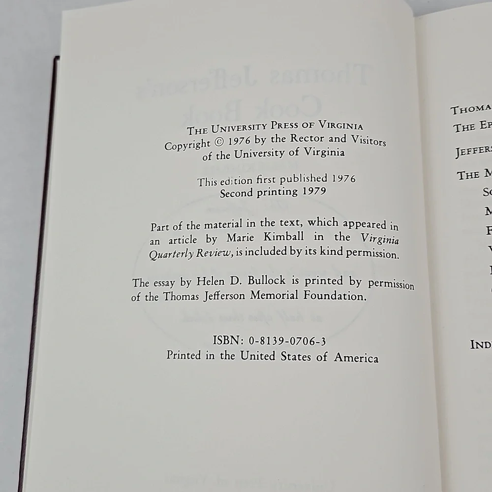 Tomas Jefferson's Cook Book - Hardcover